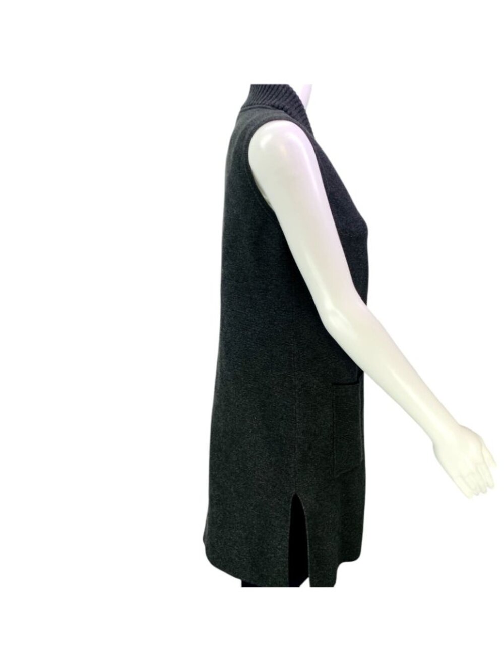 Chicos Womens Pocket Sweater Vest Gray Open Front Duster Size 0 | S - Picture 9 of 15
